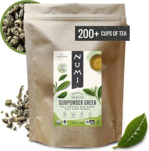 1000g Organic Tea Gunpowder Green, 16 Ounce Pouch, Loose Leaf Tea (Packaging May Vary)